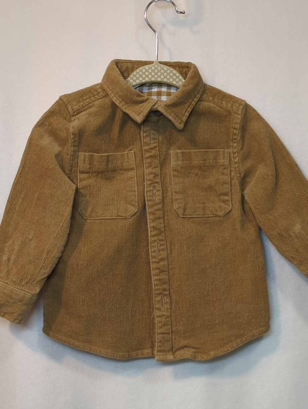 Rylee + Cru Corduroy Button-Down Shirt in Mustard Tan